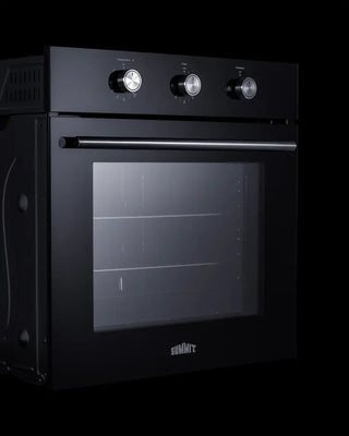 Summit SGW241BK 24" Wide Gas Wall Oven with Convection in Black Glass