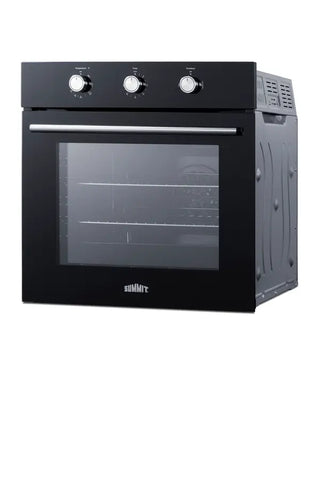 Summit SGW241BK 24" Wide Gas Wall Oven with Convection in Black Glass