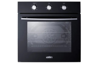 Summit SGW241BK 24" Wide Gas Wall Oven with Convection in Black Glass