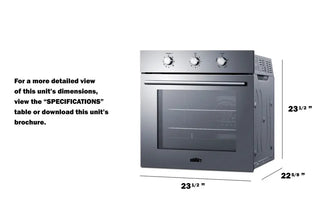 Summit SGW244SSLP 24" Wide LP Gas Wall Oven with Convection and Rotisserie in Stainless Steel