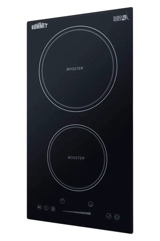 Summit SINC2B230B 12" Wide 208-240V 2-Zone Induction Cooktop, ENERGY STAR Certified