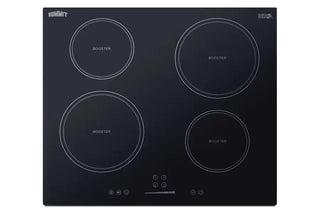 Summit SINC4B241B 24" Wide 4-Zone 208-240V Induction Cooktop ENERGY STAR Certified in Black Glass