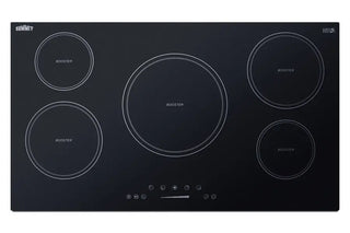 Summit SINC5B36B 36" Wide 5-Zone 208-240V Induction Cooktop in Black Glass