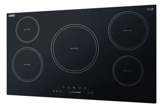 Summit SINC5B36B 36" Wide 5-Zone 208-240V Induction Cooktop in Black Glass