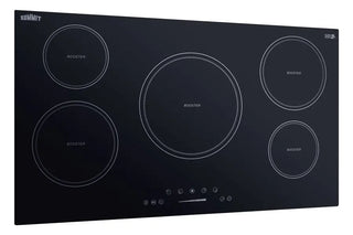 Summit SINC5B36B 36" Wide 5-Zone 208-240V Induction Cooktop in Black Glass