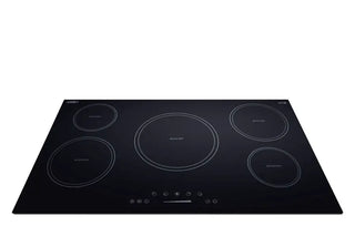 Summit SINC5B36B 36" Wide 5-Zone 208-240V Induction Cooktop in Black Glass
