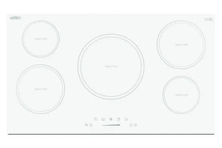 Summit SINC5B36W 36" Wide 5-Zone 208-240V Induction Cooktop in White EuroKera Glass