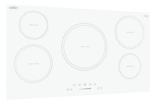 Summit SINC5B36W 36" Wide 5-Zone 208-240V Induction Cooktop in White EuroKera Glass