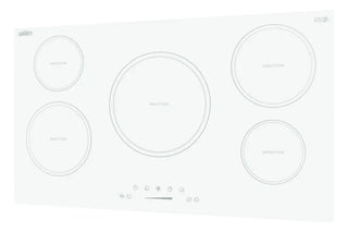 Summit SINC5B36W 36" Wide 5-Zone 208-240V Induction Cooktop in White EuroKera Glass