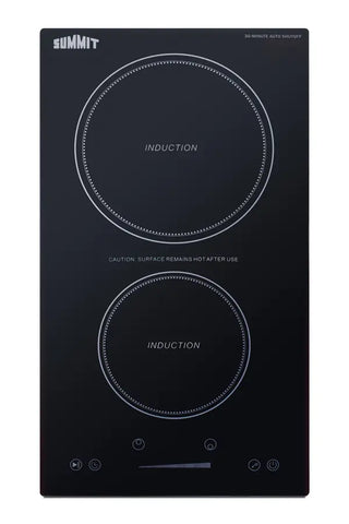 Summit SINCH115V2B 12" Wide 115V 2-Zone Induction Cooktop With Safety Shutoff, ENERGY STAR