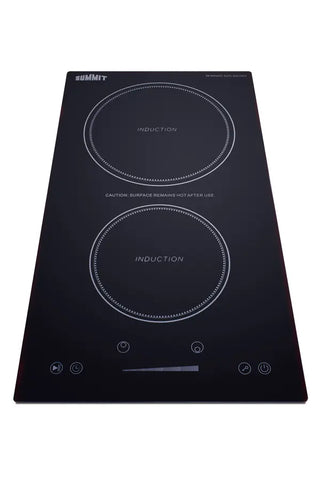 Summit SINCH115V2B 12" Wide 115V 2-Zone Induction Cooktop With Safety Shutoff, ENERGY STAR