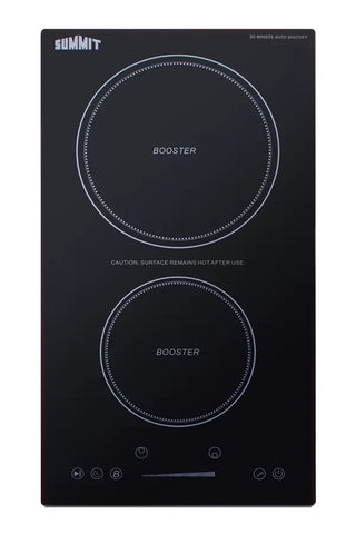 Summit SINCH230V2B 12" Wide 208-240V 2-Zone Induction Cooktop With Safety Shutoff, ENERGY STAR 