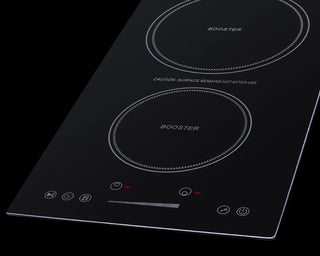 Summit SINCH230V2B 12" Wide 208-240V 2-Zone Induction Cooktop With Safety Shutoff, ENERGY STAR 