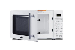 Summit SM904WA Compact Countertop Microwave with USB Ports and Power Allocator in White