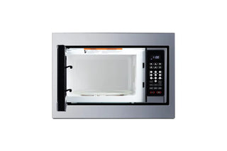 Summit SMBI24 24" Wide Built-In Microwave with Trim Kit Included in Polished Steel, 1000W operation