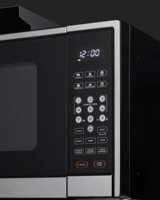 Summit SMBI24 24" Wide Built-In Microwave with Trim Kit Included in Polished Steel, 1000W operation