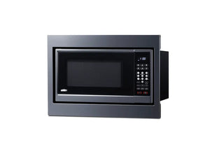 Summit SMBI24 24" Wide Built-In Microwave with Trim Kit Included in Polished Steel, 1000W operation