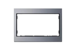 Summit SMBI24 24" Wide Built-In Microwave with Trim Kit Included in Polished Steel, 1000W operation