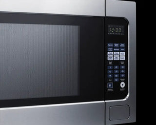 Summit SMBI27 2.2 Cu. Ft. 1200W Countertop Microwave Oven in Stainless Steel and Black