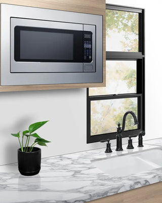 Summit SMBI27TK30 30" Wide Built-In Microwave with Trim Kit Included in Stainless Steel