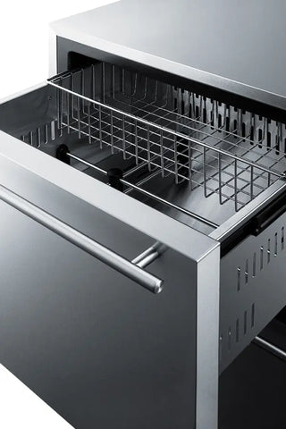 Summit SPFF51OS2D 24" Wide Outdoor 2-Drawer All-Freezer with Frost-Free Operation, 3.4 cu.ft.