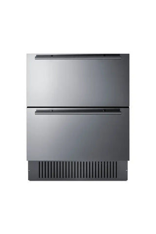 Summit SPR275OS2D 27" Wide 2-Drawer All-Refrigerator, 4.83 cu.ft., Stainless Steel Panel-Ready Drawers, Indoor Outdoor,