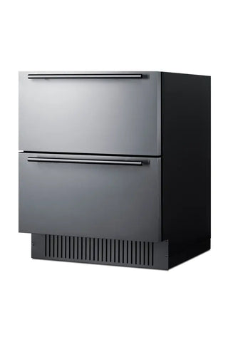 Summit SPR275OS2D 27" Wide 2-Drawer All-Refrigerator, 4.83 cu.ft., Stainless Steel Panel-Ready Drawers, Indoor Outdoor,
