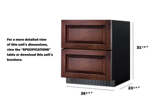 Summit SPR275OS2DPNRADA 27" Wide 2-Drawer All-Refrigerator, ADA Compliant, 4.83 cu.ft. (Panels Not Included), Panel-Ready Drawers