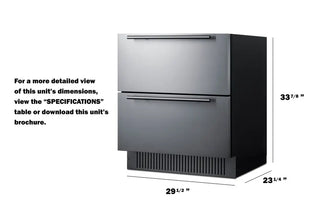 Summit SPR3032D 30" Wide 2-Drawer All-Refrigerator with Panel-Ready Drawers, 5.42 cu.ft.