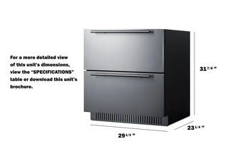 Summit SPR3032DADA 30" Wide ADA Height 2 Drawer All-Refrigerator with Panel-Ready Drawers, 5.42 cu.ft.