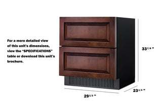 Summit SPR3032DPNR 30" Wide 2-Drawer All-Refrigerator with Panel-Ready Drawer Fronts, 5.42 cu.ft., (Panels Not Included)  