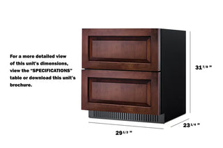 Summit SPR3032DPNRADA 30" Wide ADA Height 2-Drawer All-Refrigerator with Panel-Ready Drawer Fronts, 5.42 cu.ft.,  (Panels Not Included)