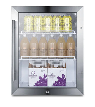 Summit SPR314LOS 19" Compact Outdoor Beverage Center, 2.1 cu.ft., Glass Door, Weatherproof, Commercially Approved