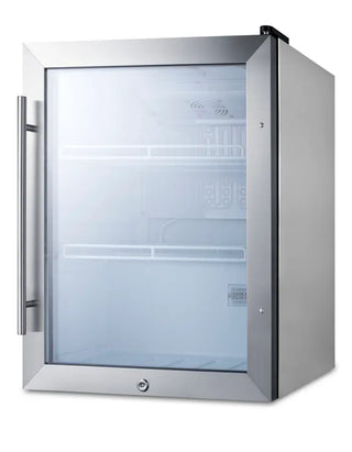 Summit SPR314LOSCSS 19" Compact Outdoor Beverage Center, 2.1 cu.ft., Glass Door, Stainless Steel Cabinet