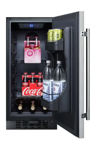 Summit SPR316OSCSS 15" Wide Outdoor All-Refrigerator, 3.0 cu.ft., Stainless Steel Cabinet and Door
