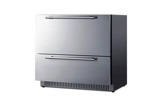 Summit SPR36332D 36" Wide Built-In 2-Drawer Outdoor All-Refrigerator in Stainless Steel