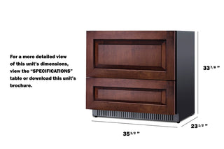Summit SPR36332DPNR 36" Wide Built-In 2-Drawer Outdoor All-Refrigerator (Panel-Ready), 7.15 cu.ft. 