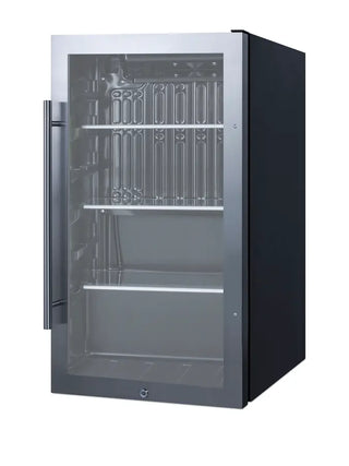 Summit SPR488BOSADA 19" Wide Shallow-Depth Outdoor ADA Height Beverage Center with Glass Door, 3.1 cu.ft.