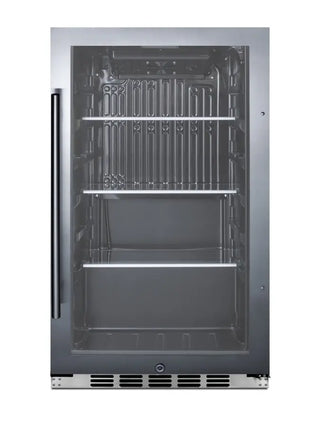 Summit SPR488BOSH34 19" Wide Shallow-Depth Outdoor Beverage Center with Glass Door, 3.1 cu.ft.
