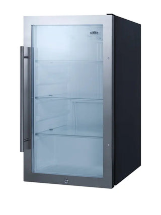 Summit SPR489OS 19" Wide Shallow-Depth Outdoor Beverage Center with Glass Door, 3.1 cu.ft.