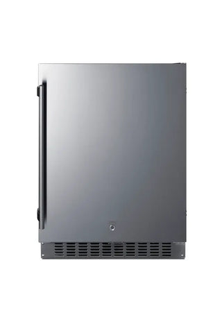 Summit SPR618OSADA 24" Wide Shallow-Depth Outdoor ADA Height All-Refrigerator with Stainless Steel Door, 3.1 cu.ft.