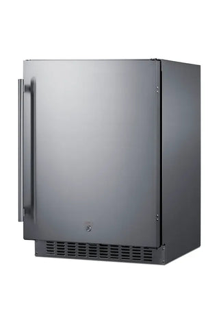 Summit SPR618OSADA 24" Wide Shallow-Depth Outdoor ADA Height All-Refrigerator with Stainless Steel Door, 3.1 cu.ft.