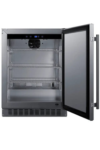Summit SPR618OSADA 24" Wide Shallow-Depth Outdoor ADA Height All-Refrigerator with Stainless Steel Door, 3.1 cu.ft.