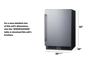 Summit SPR621OS 21" Wide Outdoor All-Refrigerator, ADA Compliant, Built-In Undercounter Design, 3.5 cu.ft.