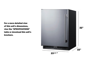 Summit SPR624OSLHD 24" Wide Outdoor All-Refrigerator, ADA Compliant, Left Hand, 4.3 cu.ft.