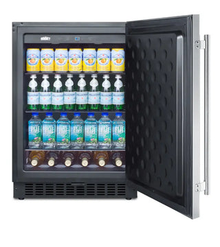 Summit SPR627OS 24" Wide Outdoor All-Refrigerator with Stainless Steel Door, 4.6 cu.ft.