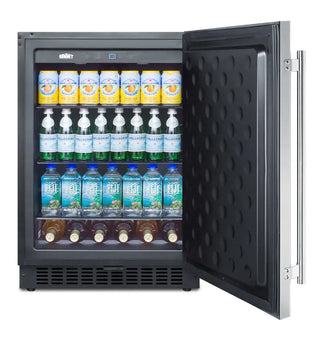 Summit SPR627OSCSS 24" Wide Outdoor All-Refrigerator with Stainless Steel Door and Cabinet, 4.6 cu.ft.