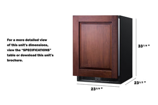 Summit SPR627OSPNR 24" Wide Outdoor All-Refrigerator, Panel-Ready, Built-In Undercounter Design, (Panel Not Included)