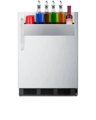 Summit SPR7BOSSTSR 24" Wide Outdoor All-Refrigerator with Included Speed Rail, 5.5 cu.ft.