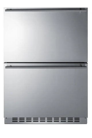 Summit SPRF34D 24" Wide 2-Drawer Refrigerator-Freezer with Panel-Ready Drawers, 3.9 cu.ft.